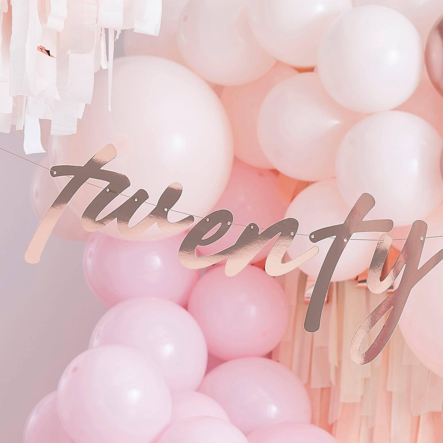 21st Rose Gold Happy Birthday Banner Bunting- 5 Inner Pack