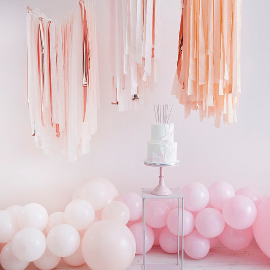 Blush and Rose Gold Streamer Ceiling Decoration- 5 Inner Pack