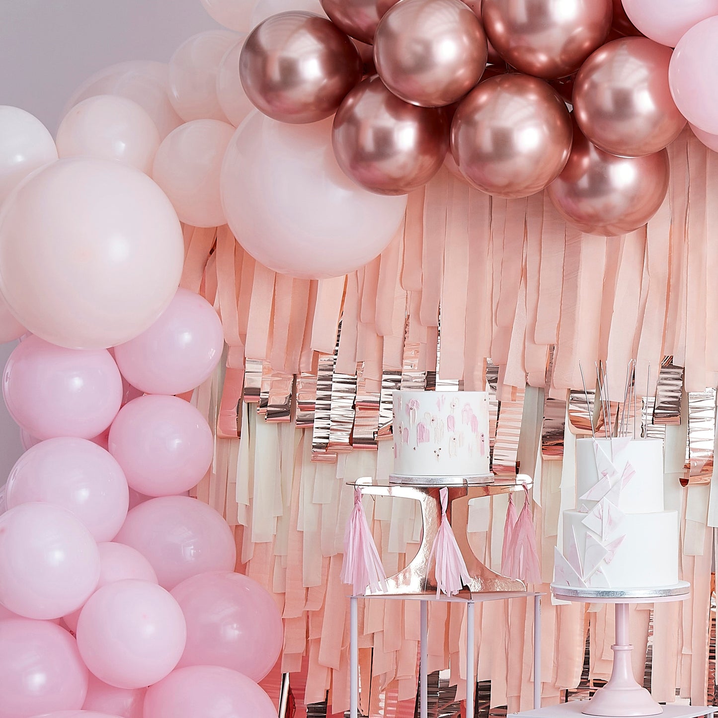Pink and Rose Gold Balloon Arch Kit- 5 Inner Pack