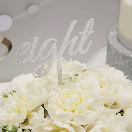 Silver Wedding Table Numbers- 5 Inner Pack