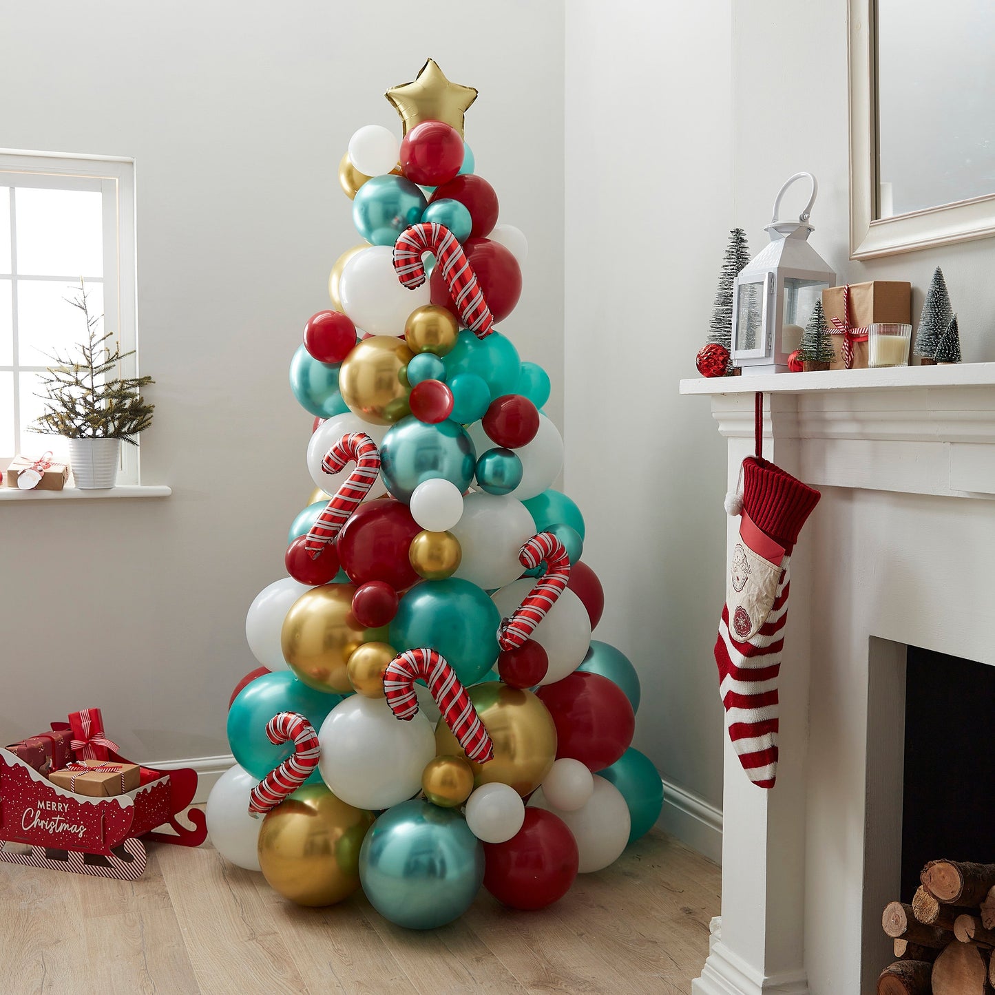 Novelty Candy Cane Balloon Christmas Tree- 5 Inner Pack