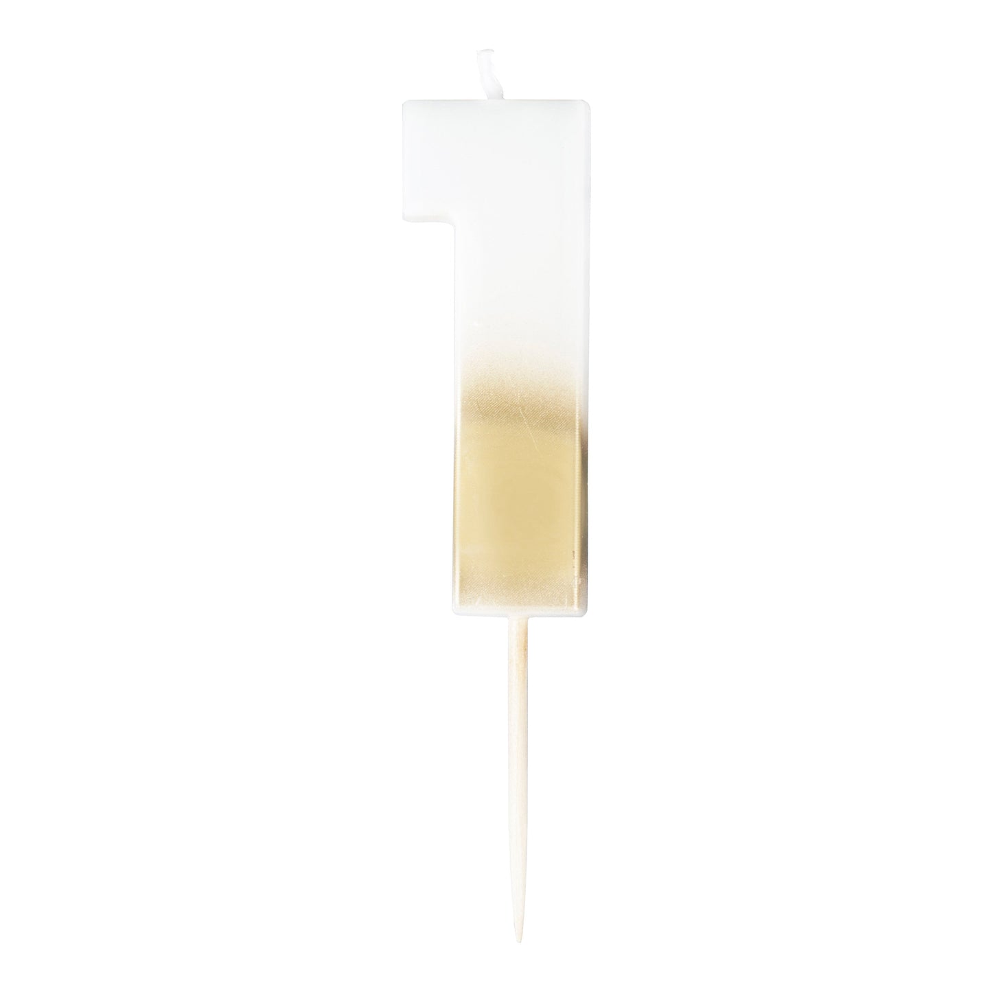 Gold Ombre 1 Number Birthday Candle- 5 Inner Pack