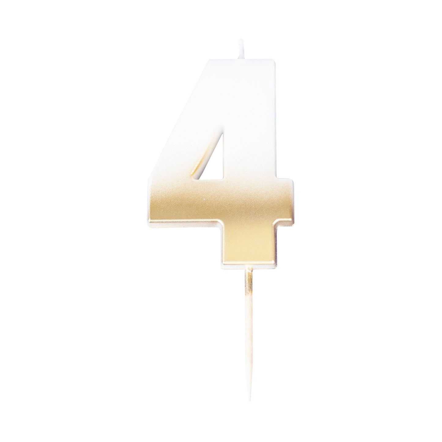 Gold Ombre 4 Number Birthday Candle- 5 Inner Pack