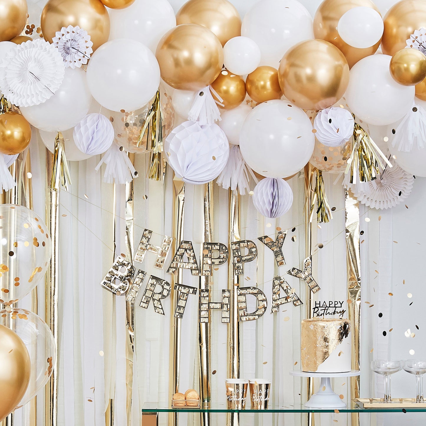 Gold Ombre 4 Number Birthday Candle- 5 Inner Pack