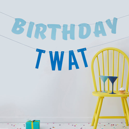 Birthday Twat Birthday Bunting Banner Decoration- 5 Inner Pack