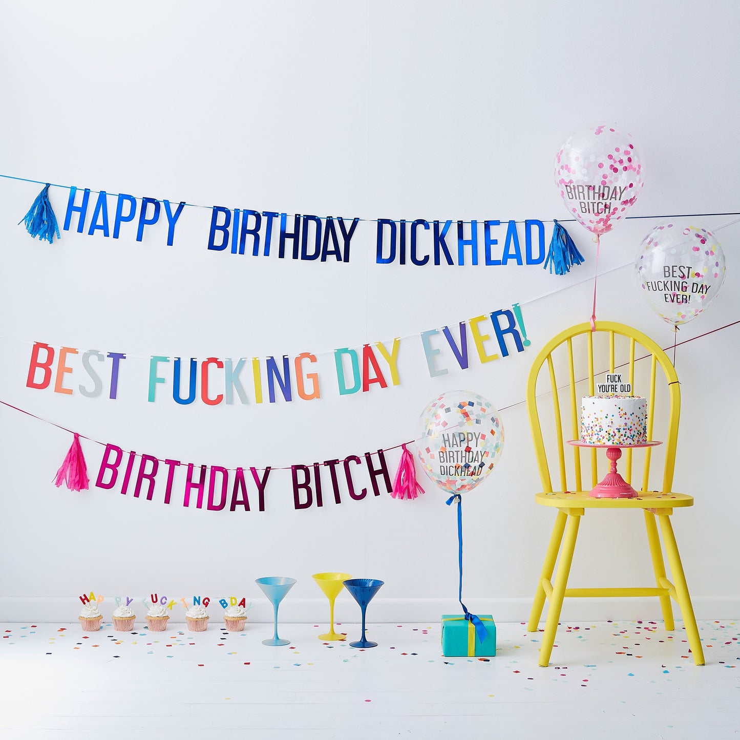 Birthday Twat Birthday Bunting Banner Decoration- 5 Inner Pack