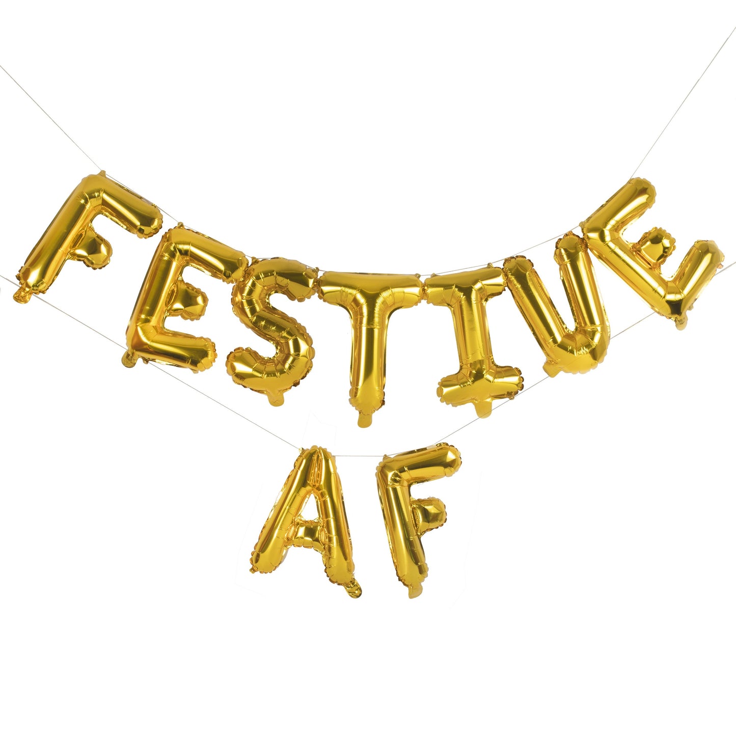 Gold Foiled 'Festive AF' Balloon Bunting- 5 Inner Pack