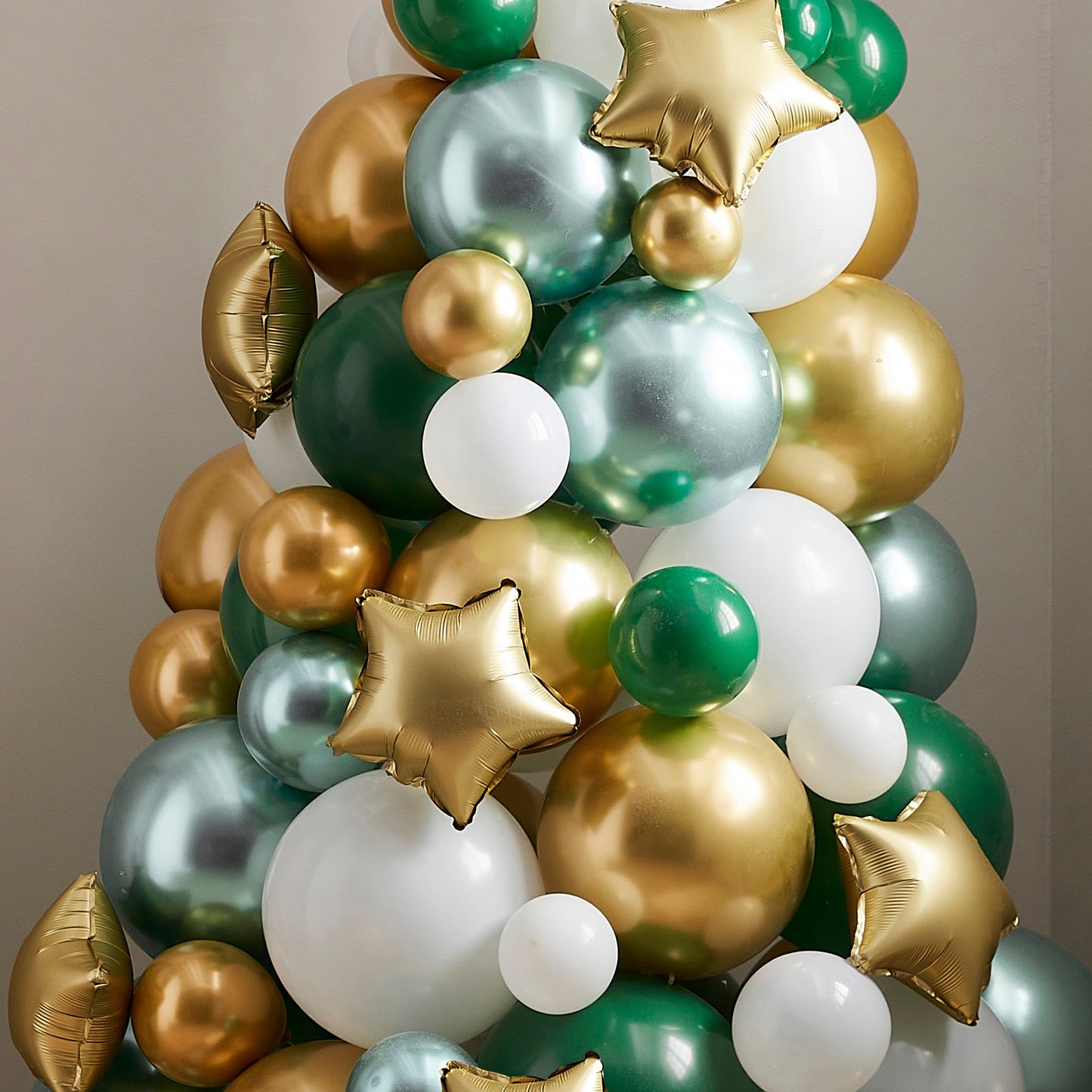 Green, Gold And White Balloon Christmas Tree- 5 Inner Pack