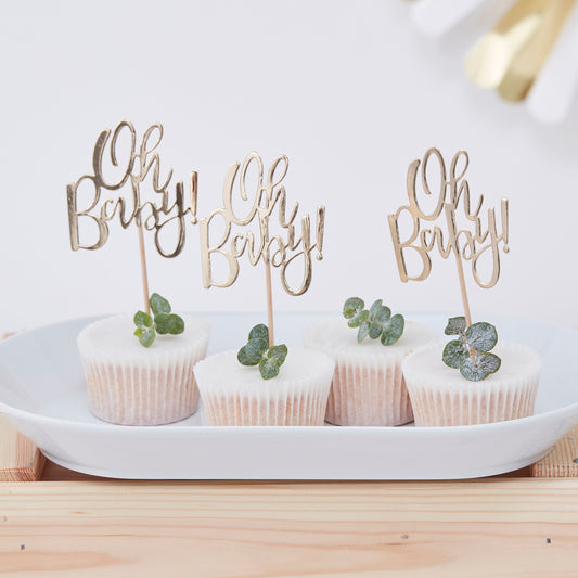 Oh Baby! Baby Shower Cupcake Toppers- 10 Inner Pack