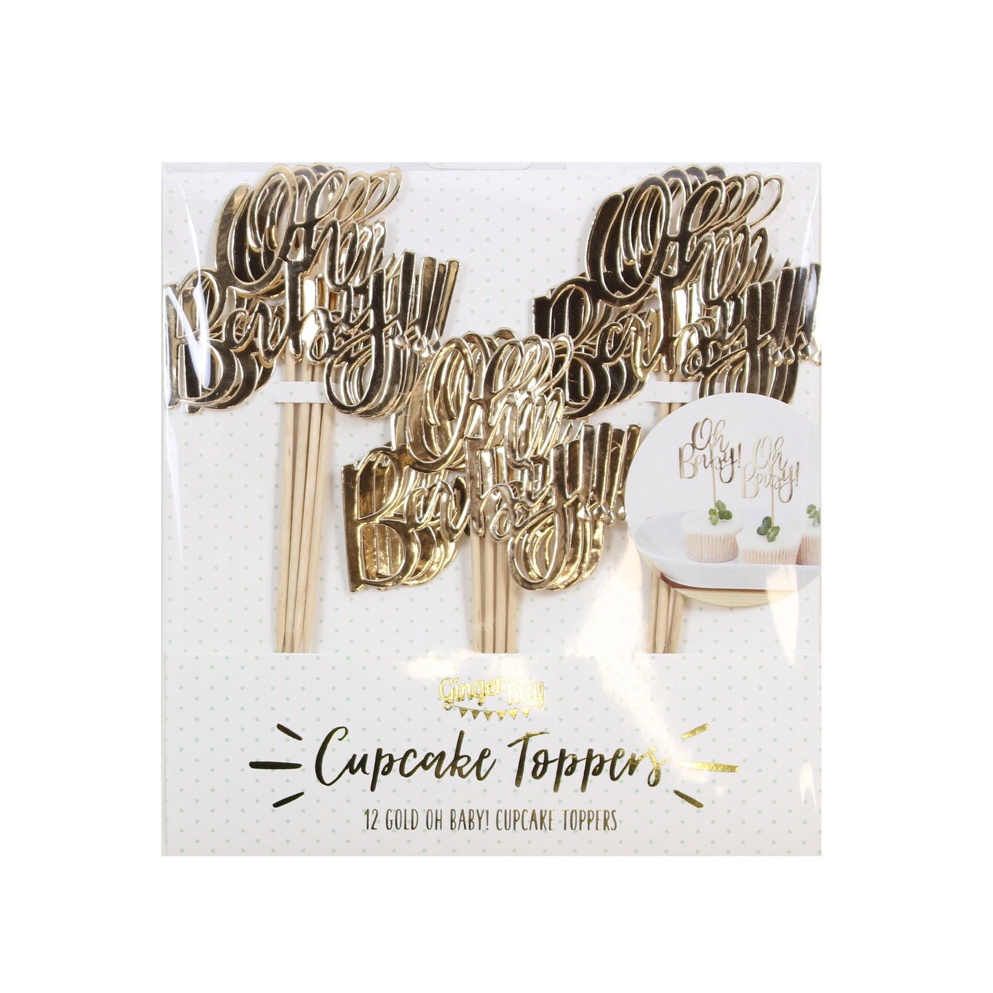 Oh Baby! Baby Shower Cupcake Toppers- 10 Inner Pack
