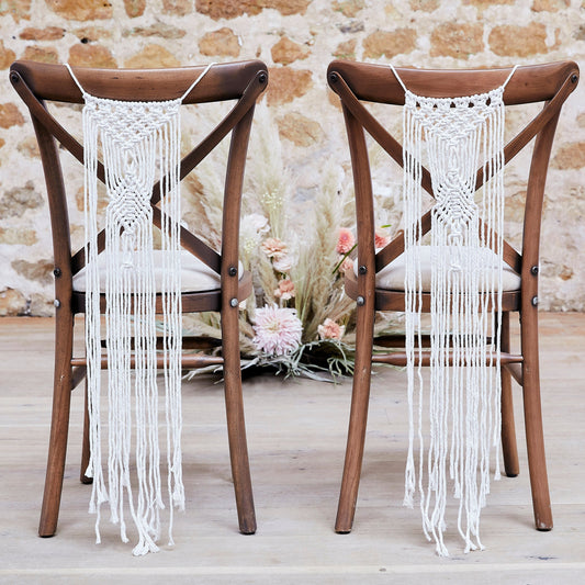 Macrame Wedding Chair Decorations- 5 Inner Pack