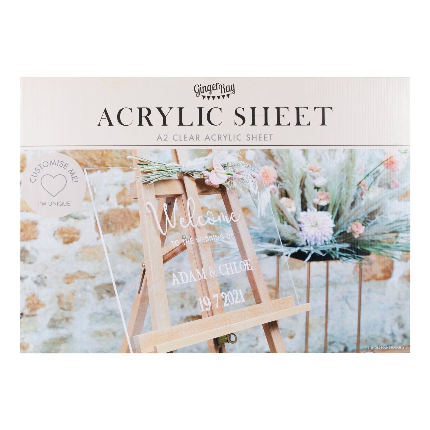 Personalisable Clear Acrylic Sheet- 2 Inner Pack