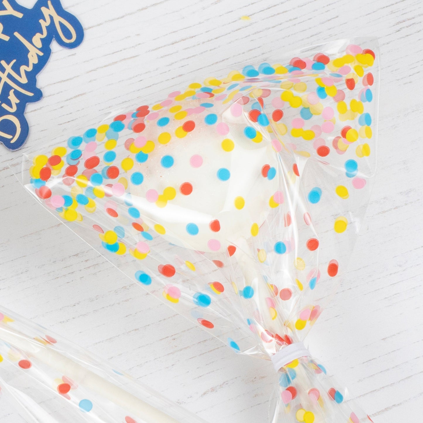 Clear Multicoloured Spot Lollipop Bags- 10 Inner Pack