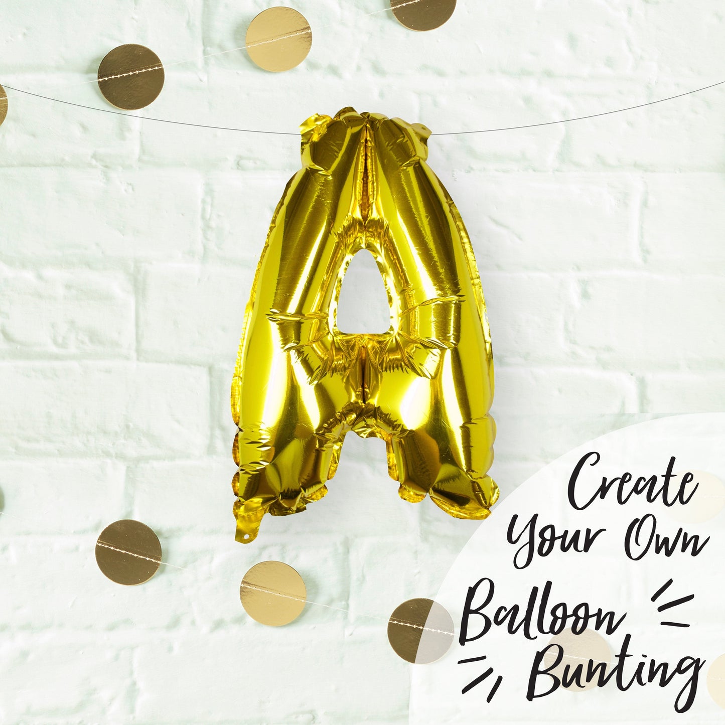 Gold Foil Letter Balloons- 5 Inner Pack