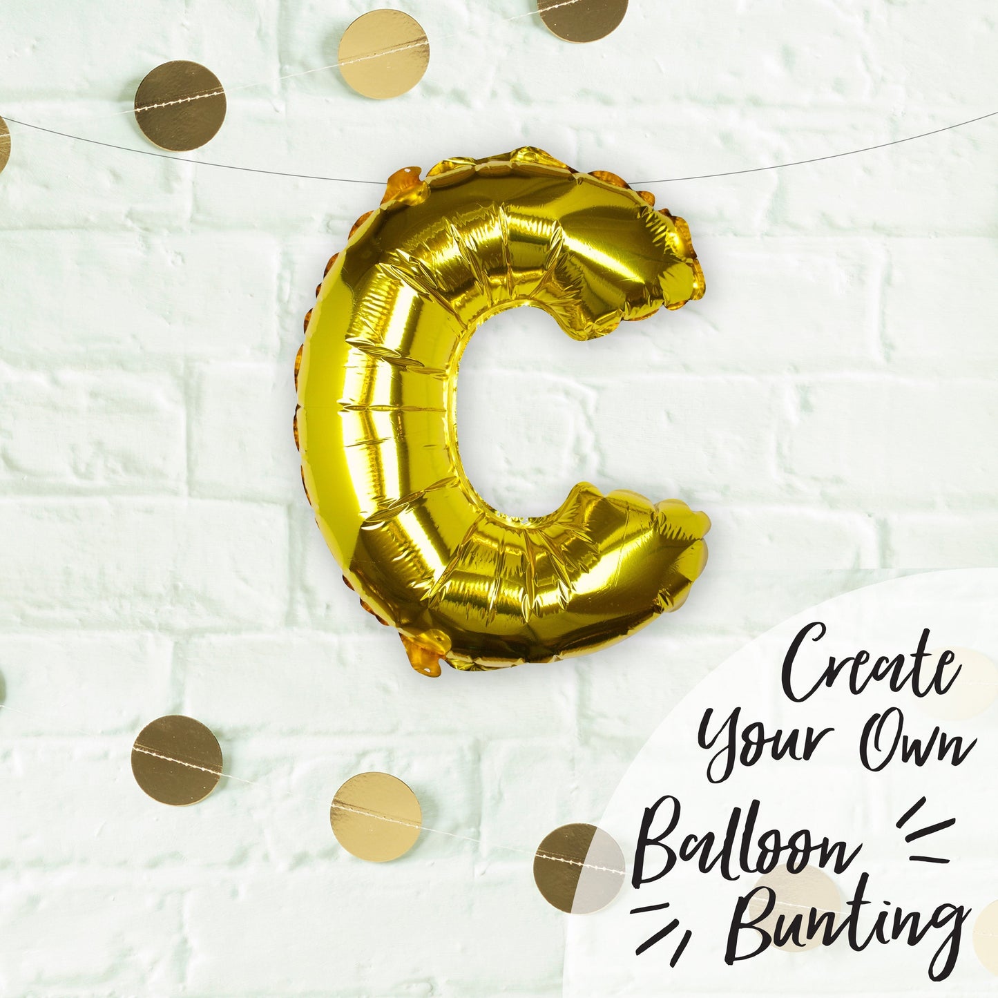 Gold Foil Letter Balloons- 5 Inner Pack