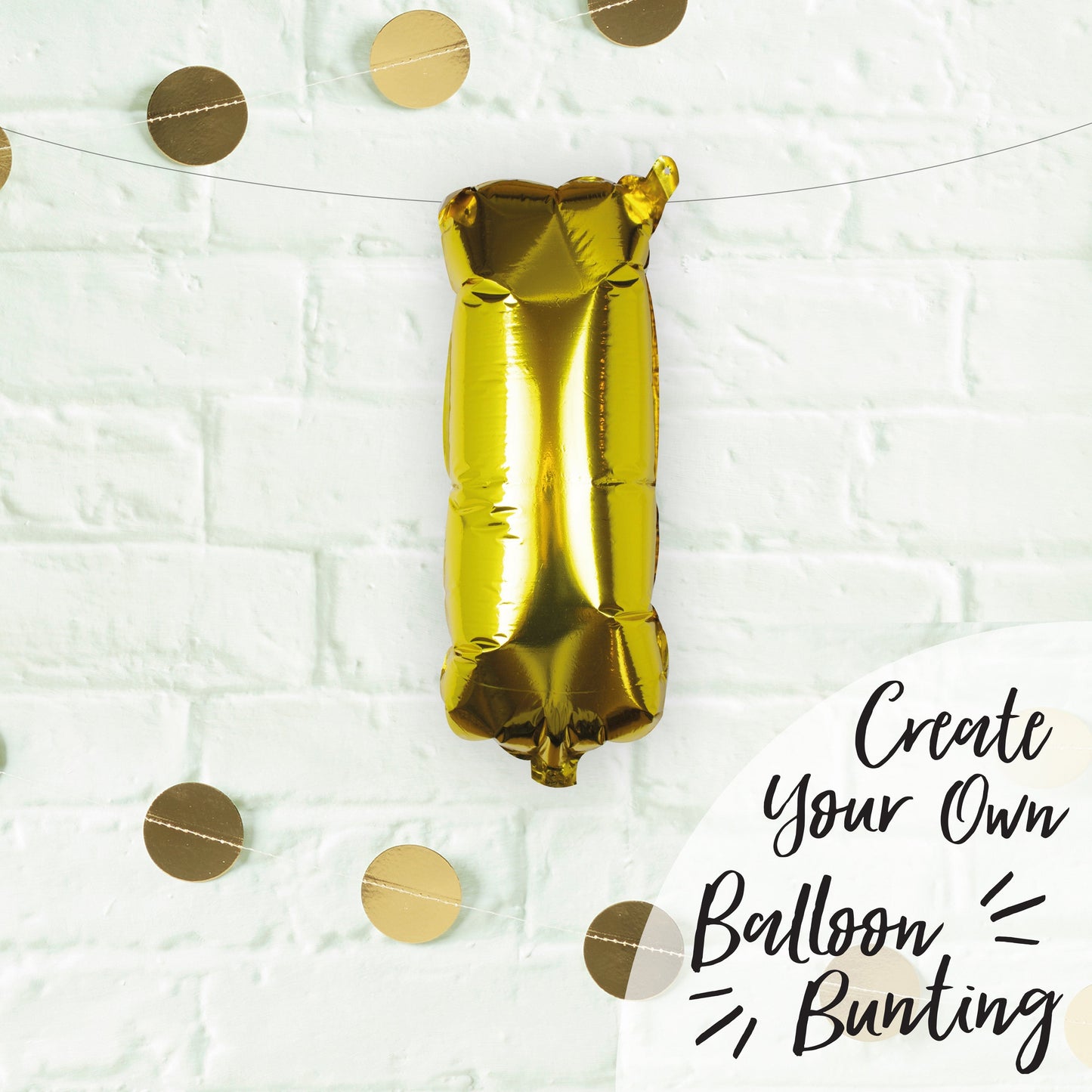 Gold Foil Letter Balloons- 5 Inner Pack