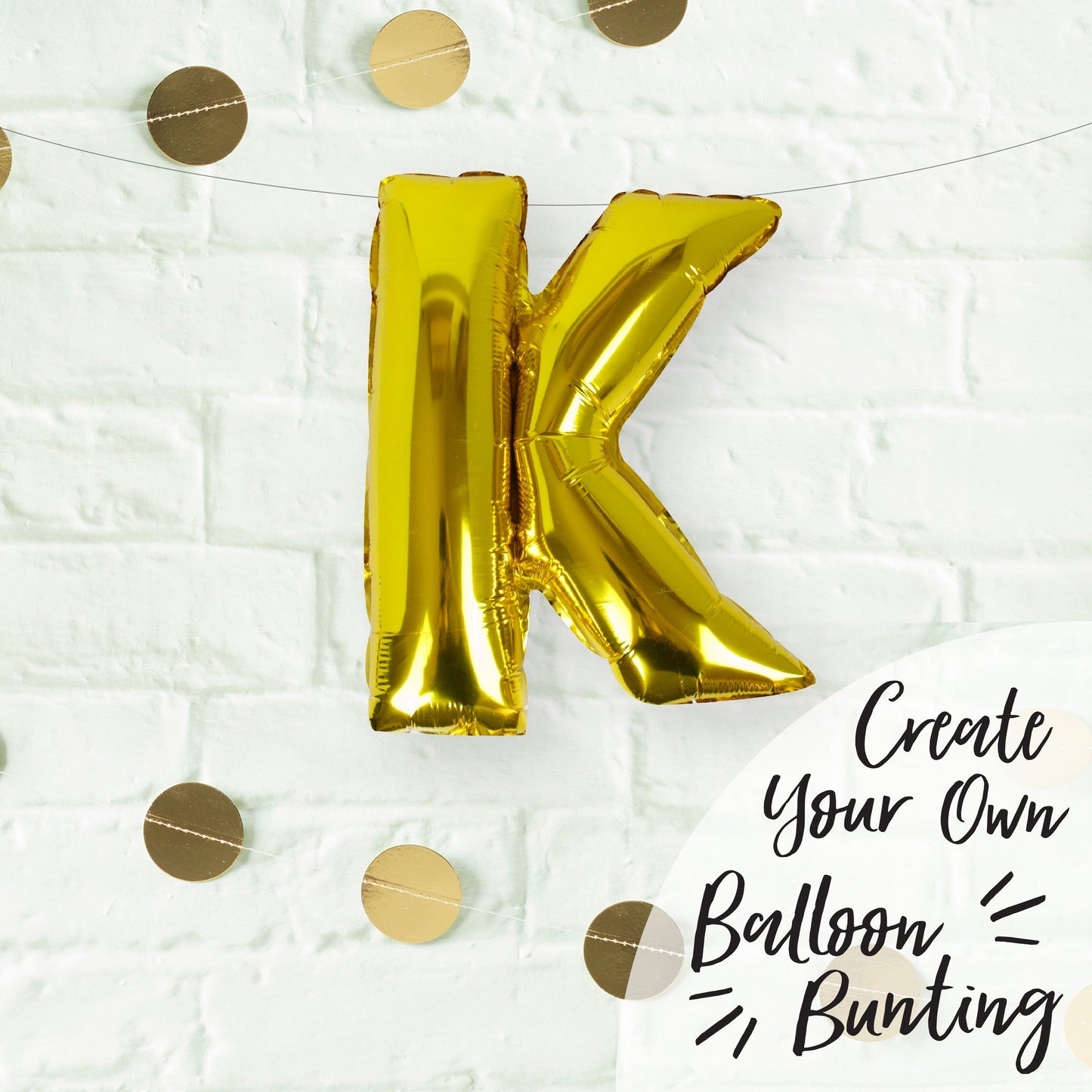 Gold Foil Letter Balloons- 5 Inner Pack