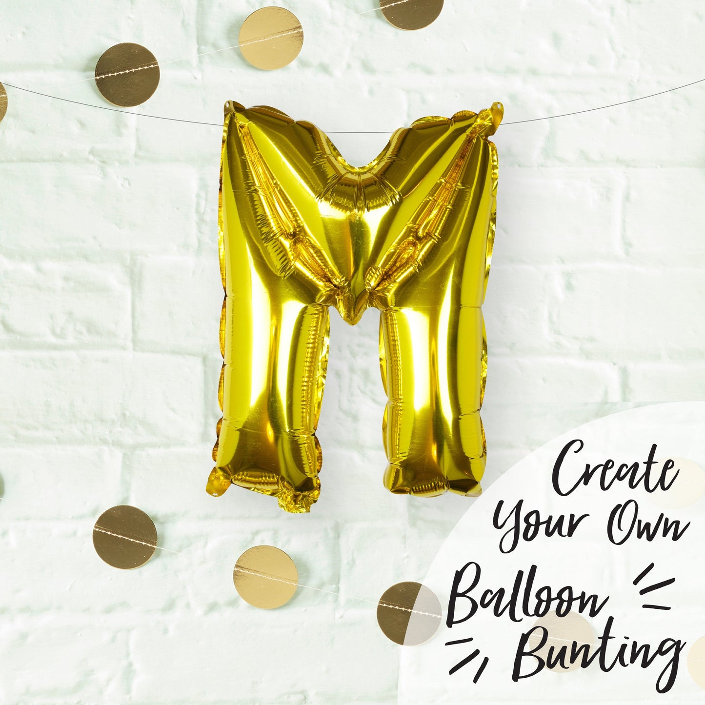 Gold Foil Letter Balloons- 5 Inner Pack