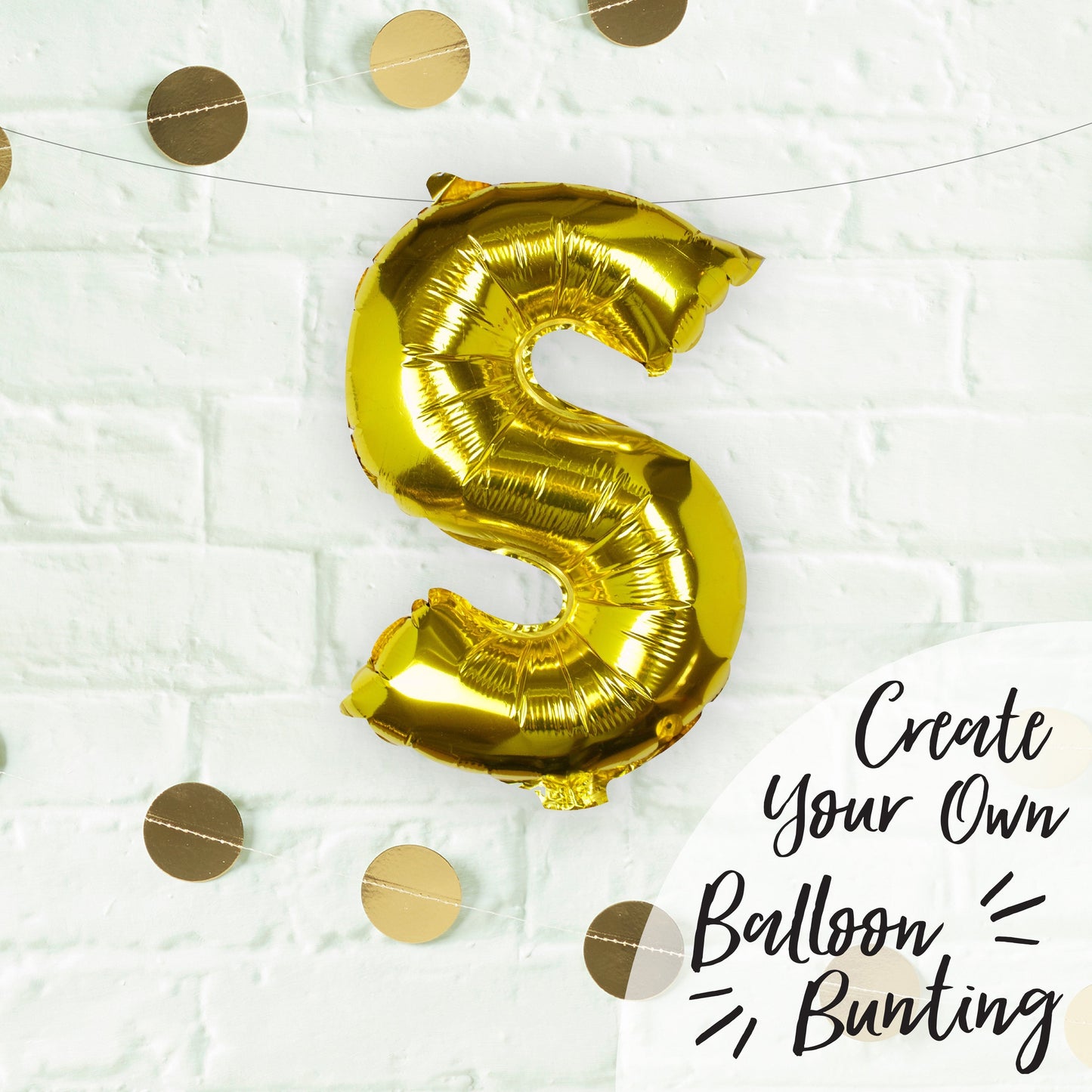 Gold Foil Letter Balloons- 5 Inner Pack