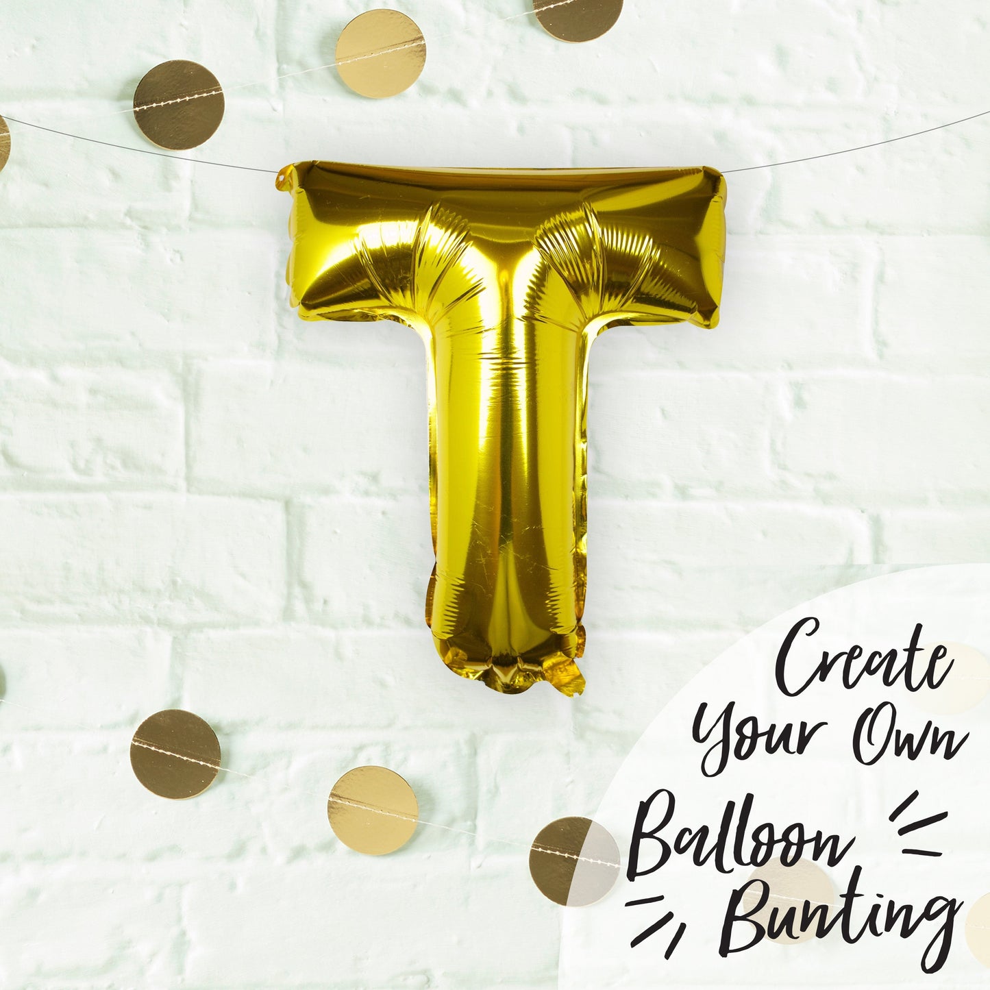 Gold Foil Letter Balloons- 5 Inner Pack