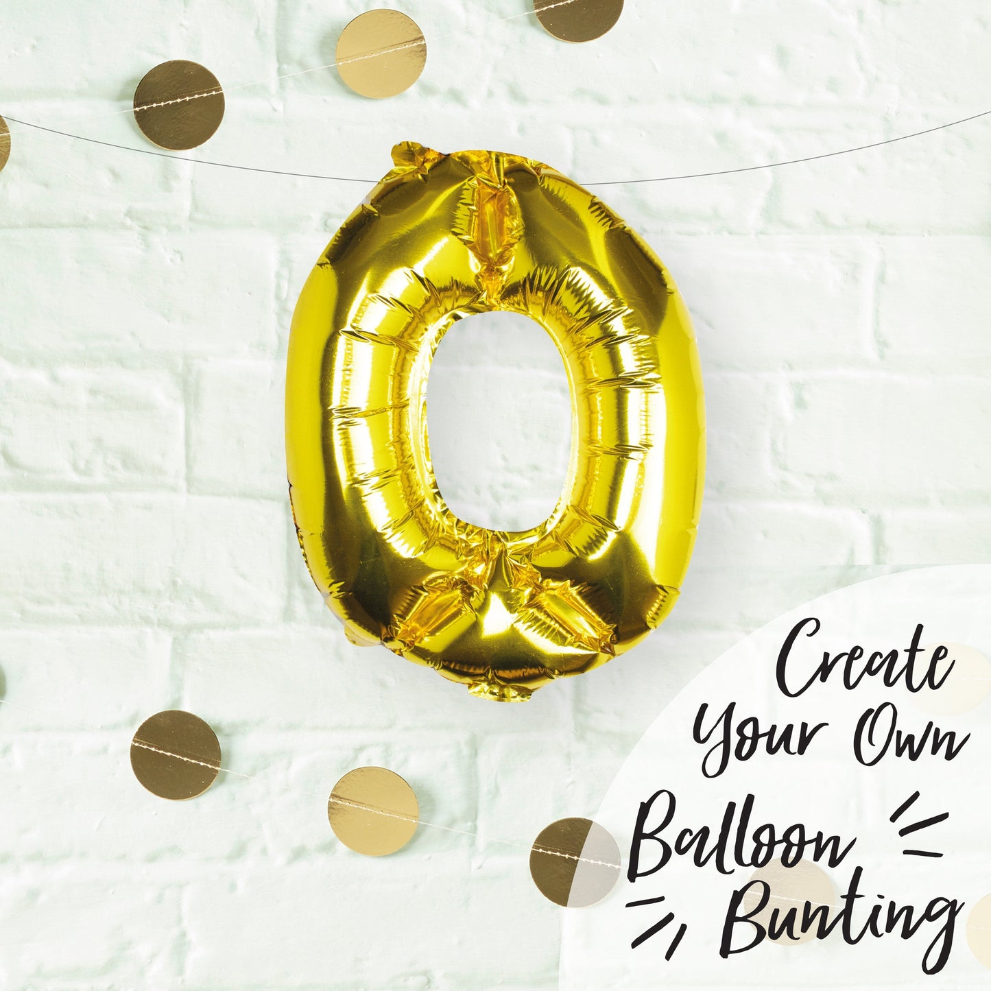 Gold Foil Number Balloon- 5 Inner Pack