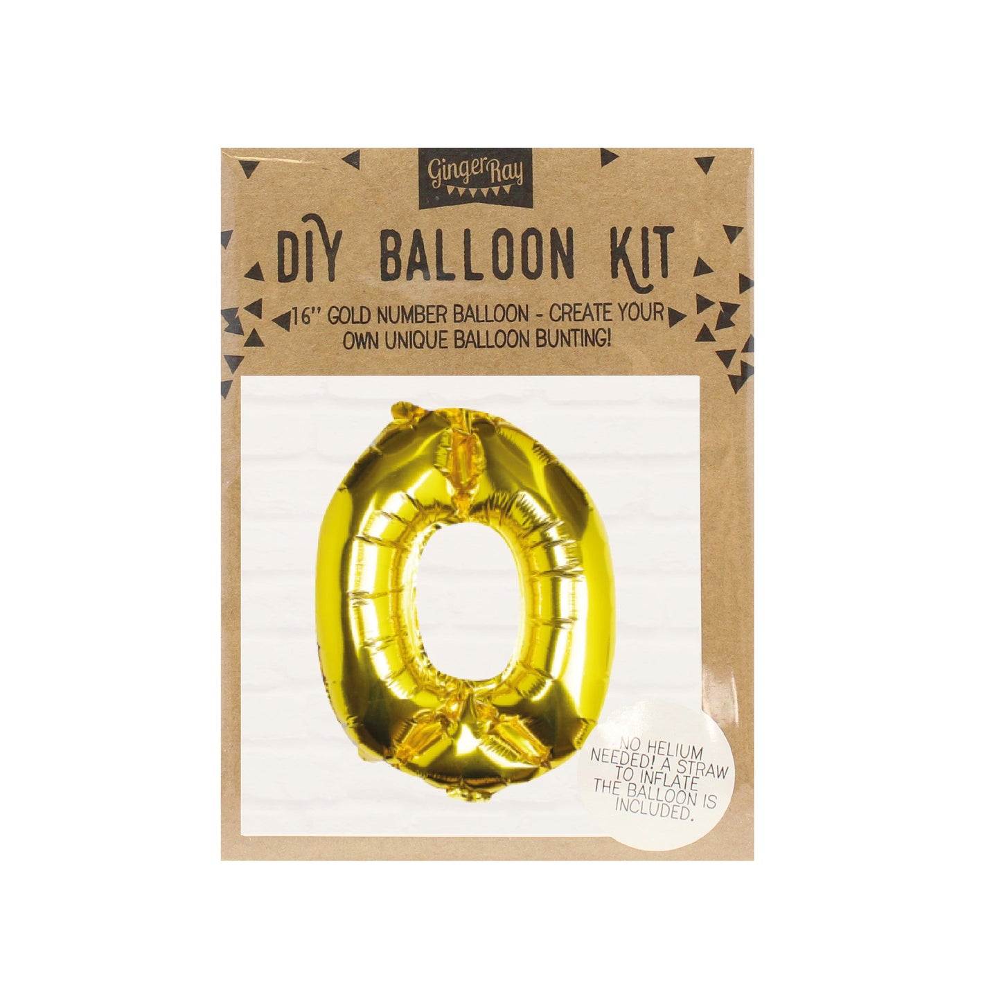 Gold Foil Number Balloon- 5 Inner Pack