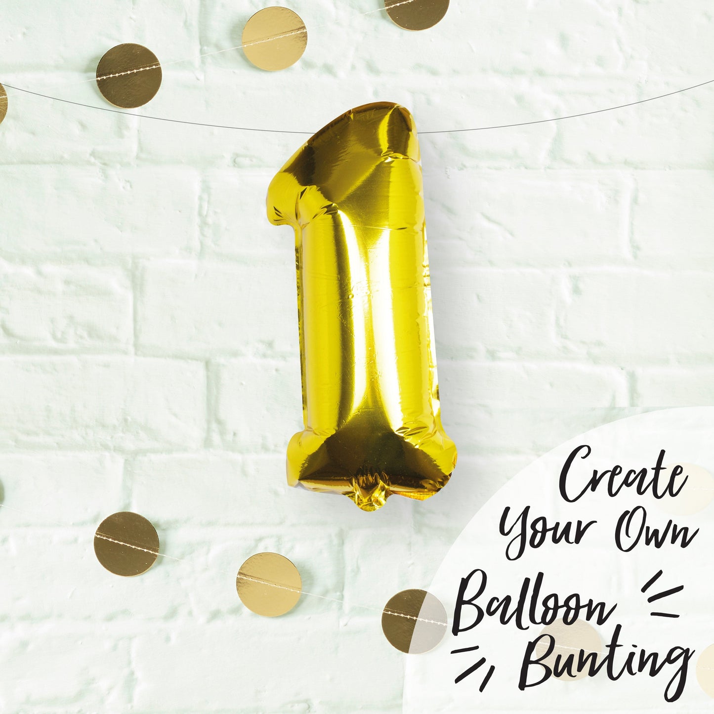 Gold Foil Number Balloon- 5 Inner Pack