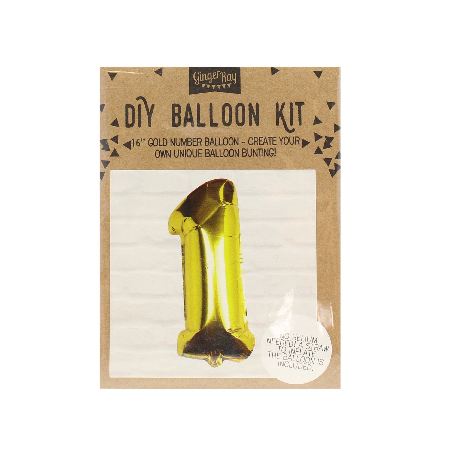 Gold Foil Number Balloon- 5 Inner Pack
