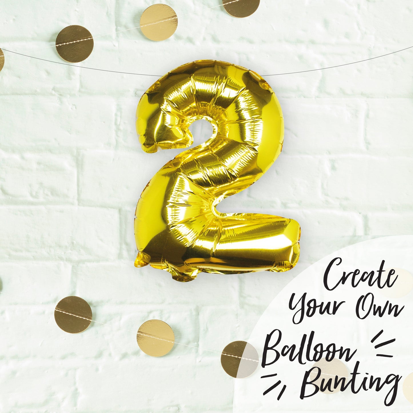 Gold Foil Number Balloon- 5 Inner Pack