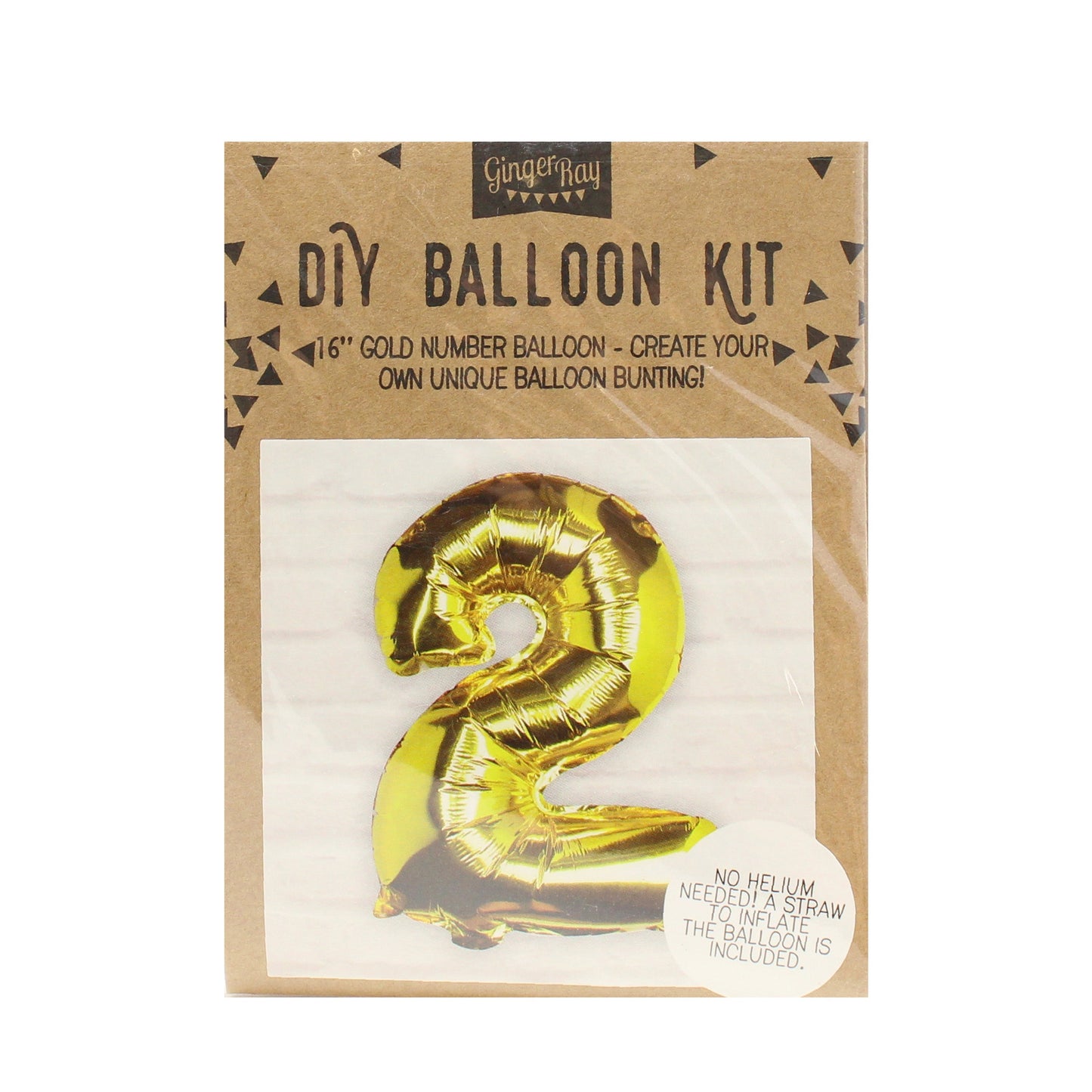 Gold Foil Number Balloon- 5 Inner Pack