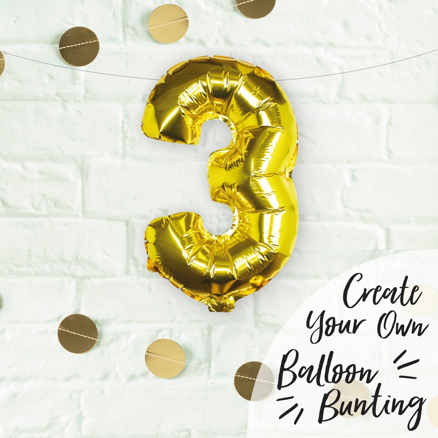 Gold Foil Number Balloon- 5 Inner Pack