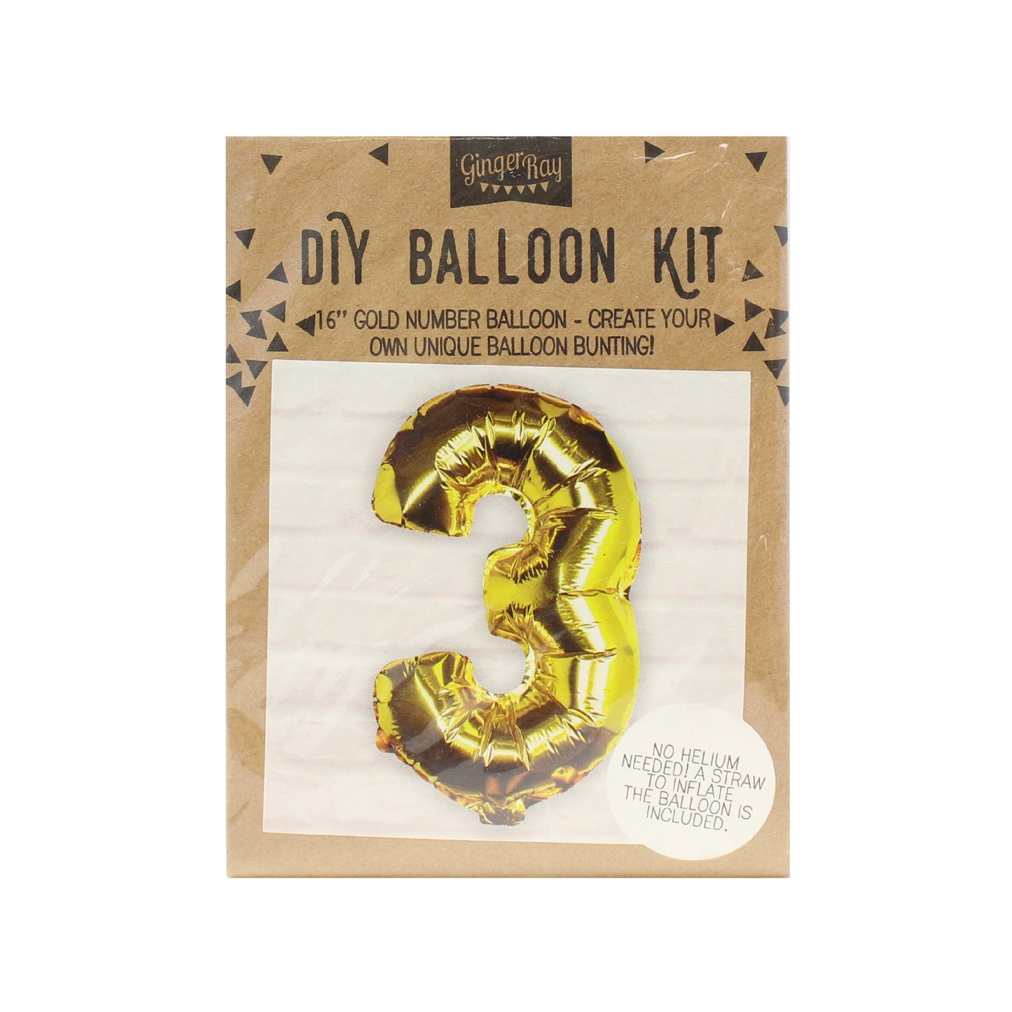 Gold Foil Number Balloon- 5 Inner Pack