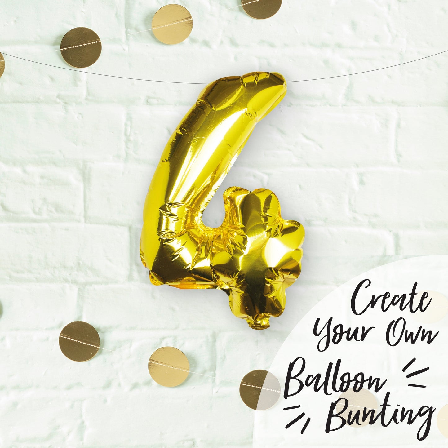 Gold Foil Number Balloon- 5 Inner Pack