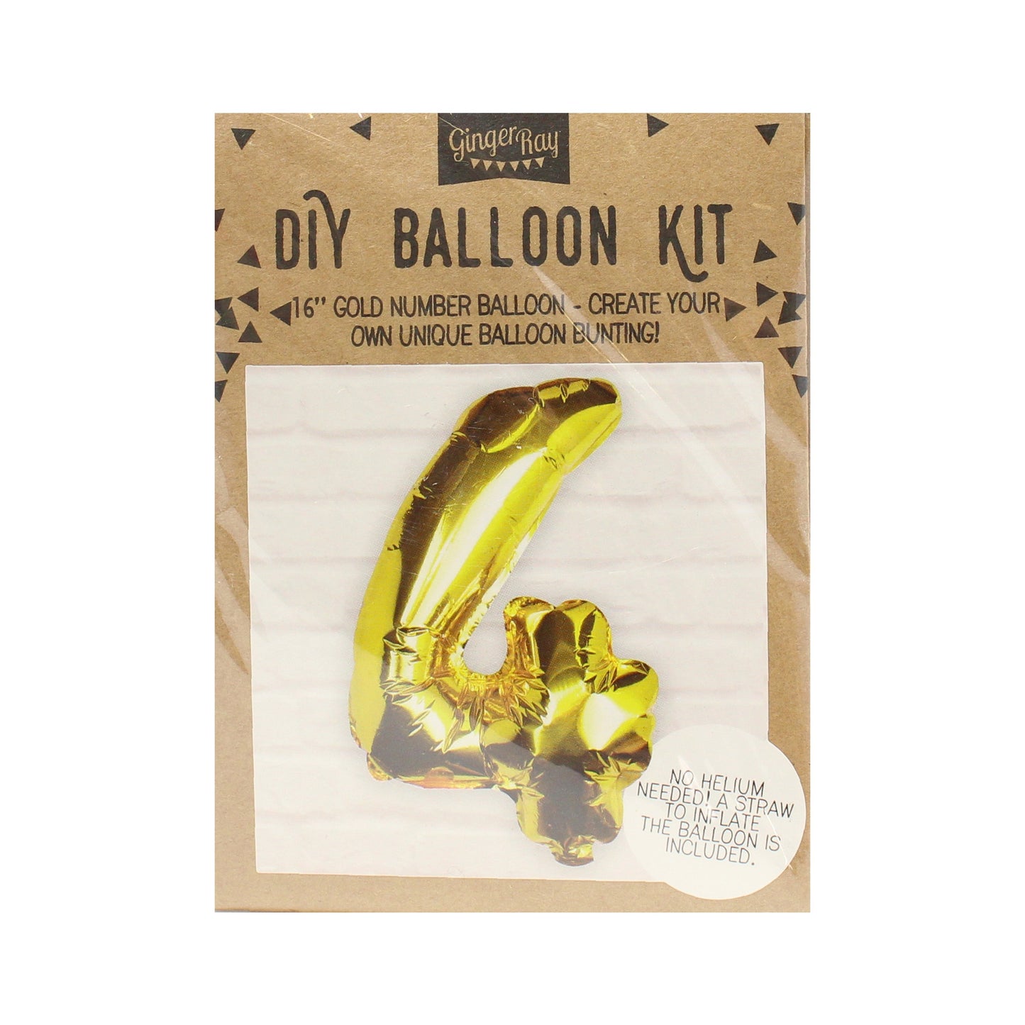 Gold Foil Number Balloon- 5 Inner Pack