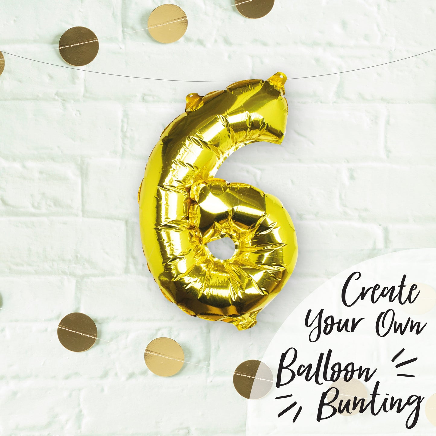 Gold Foil Number Balloon- 5 Inner Pack