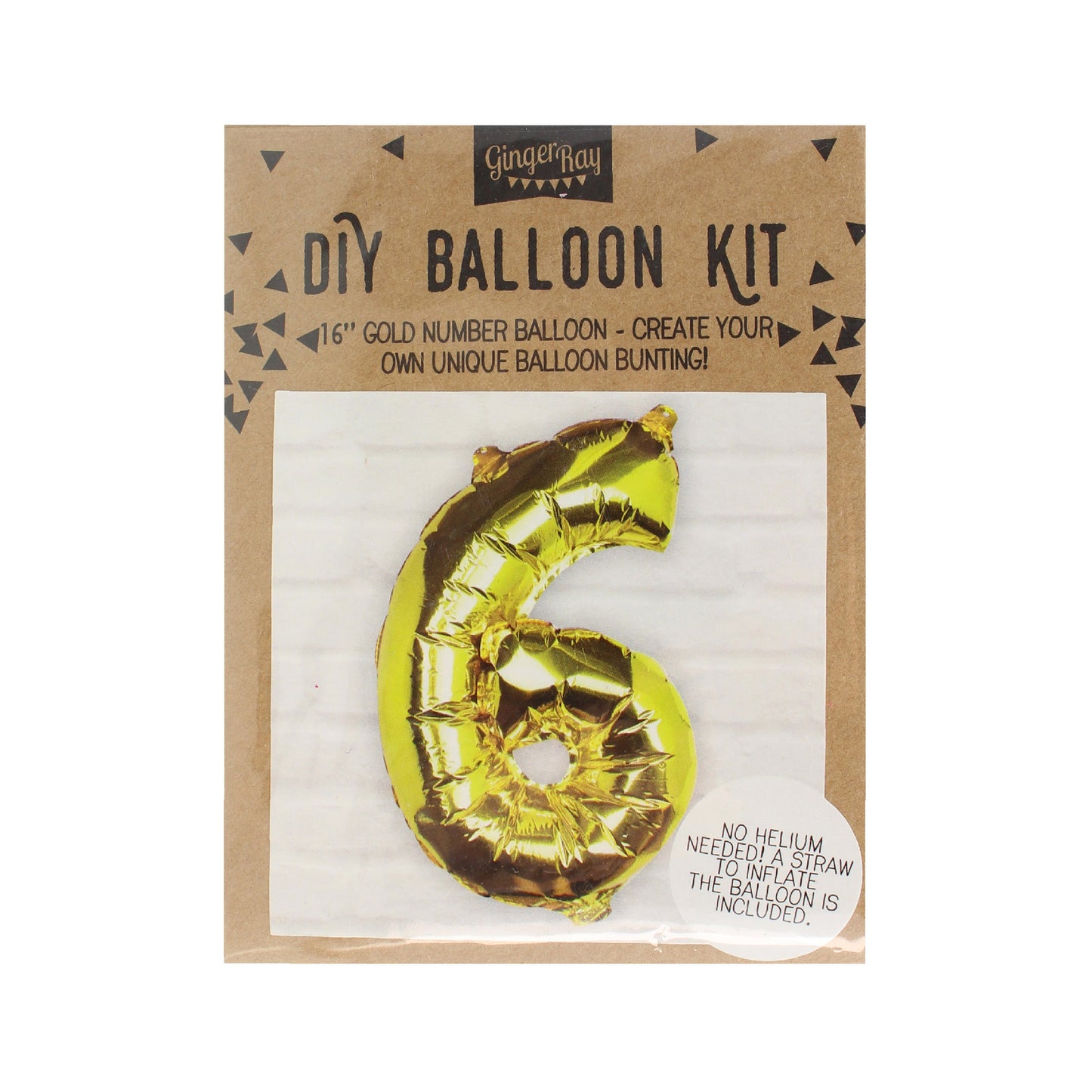 Gold Foil Number Balloon- 5 Inner Pack