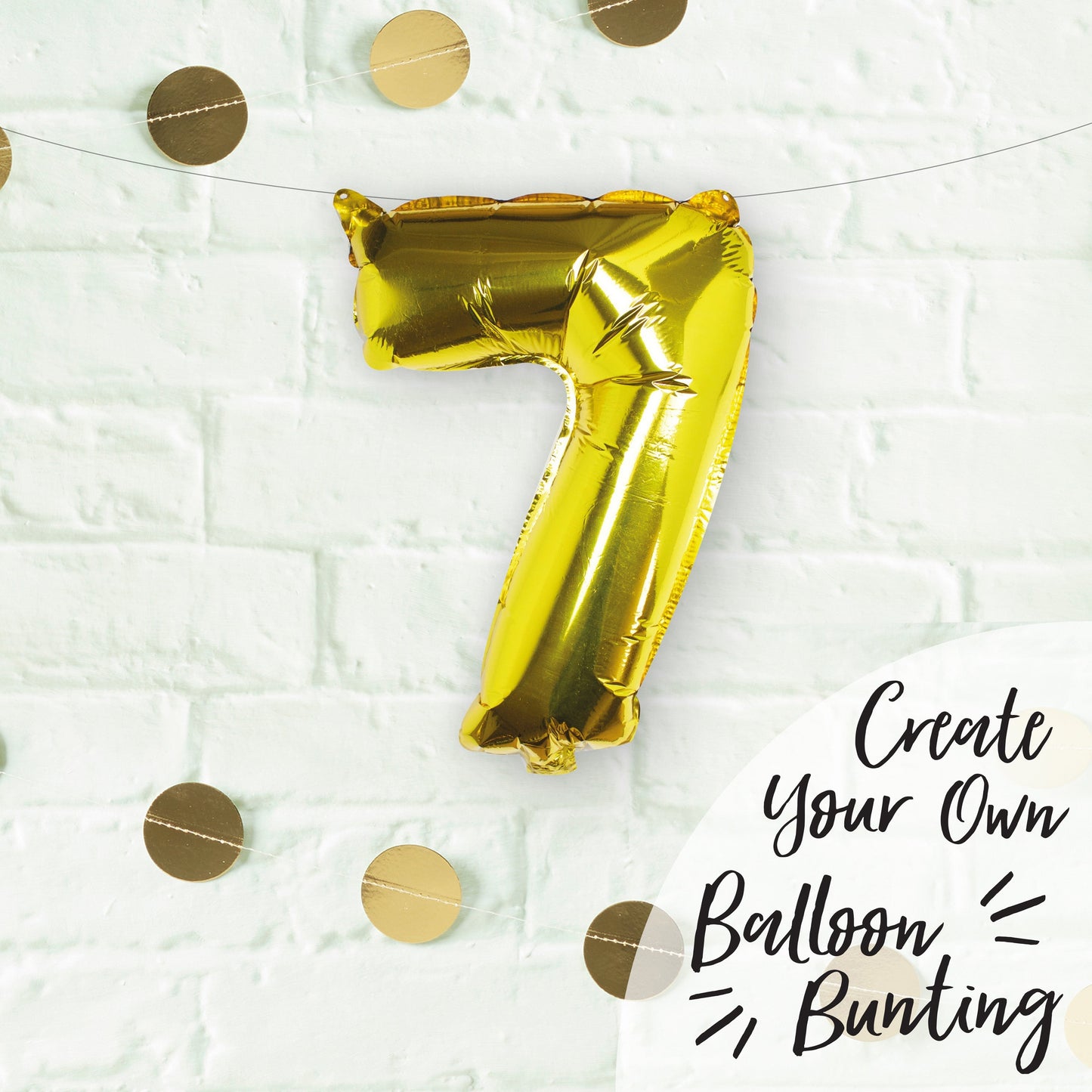 Gold Foil Number Balloon- 5 Inner Pack