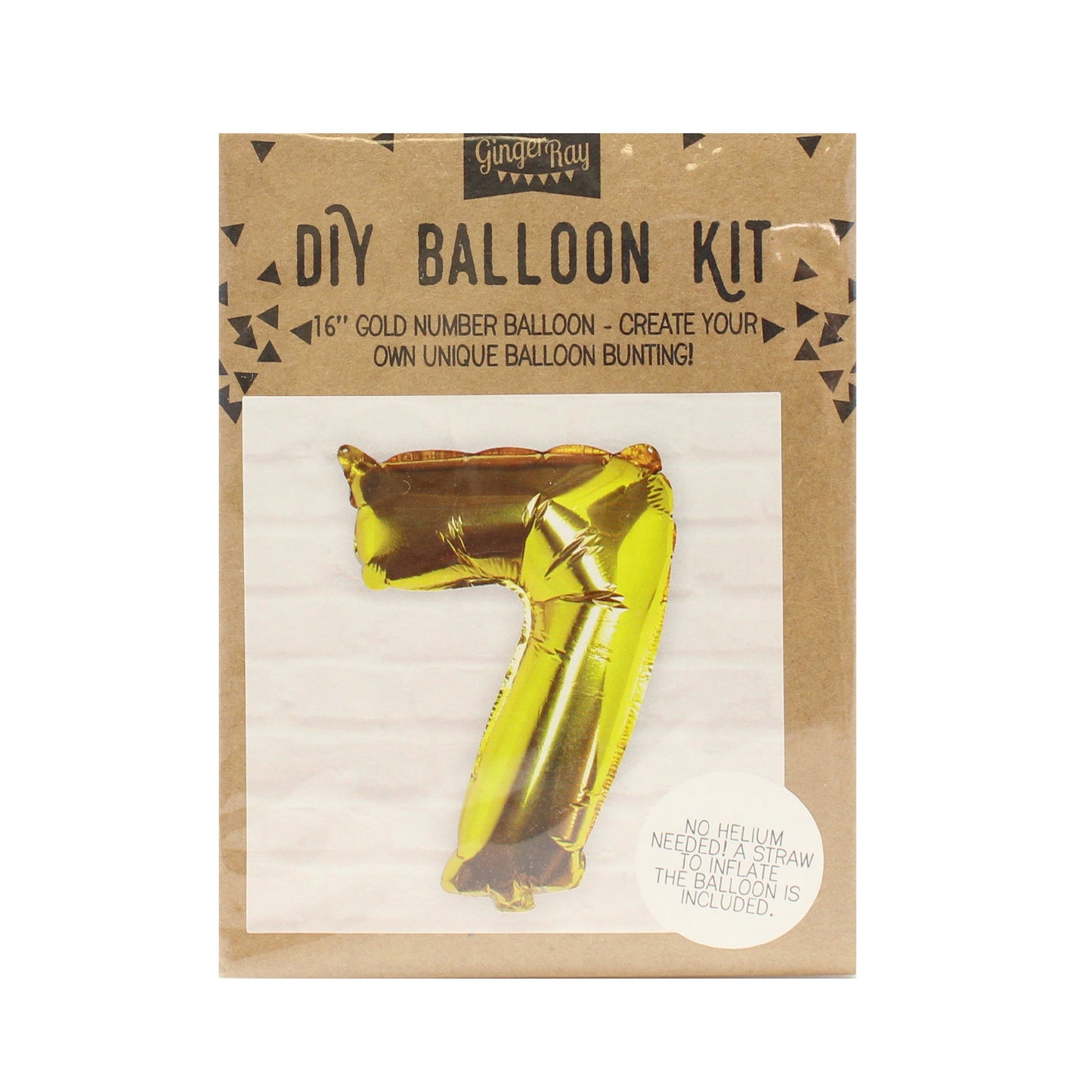 Gold Foil Number Balloon- 5 Inner Pack