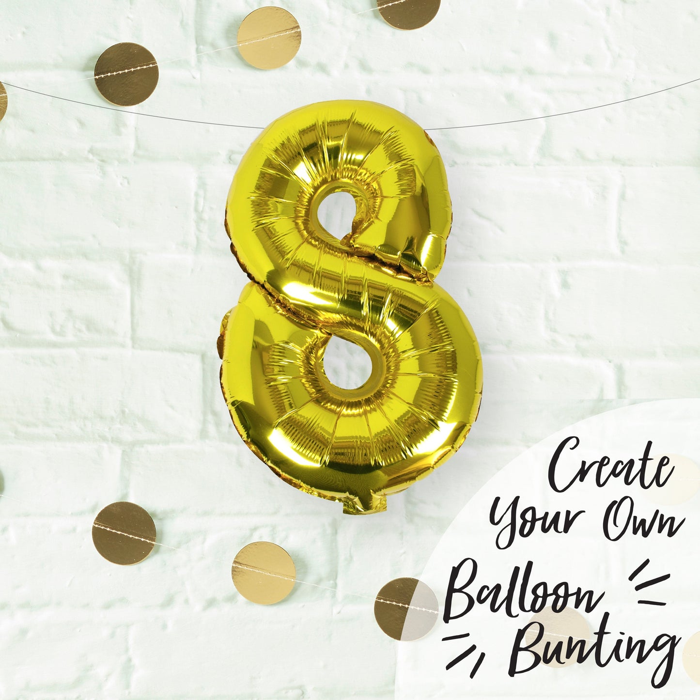 Gold Foil Number Balloon- 5 Inner Pack