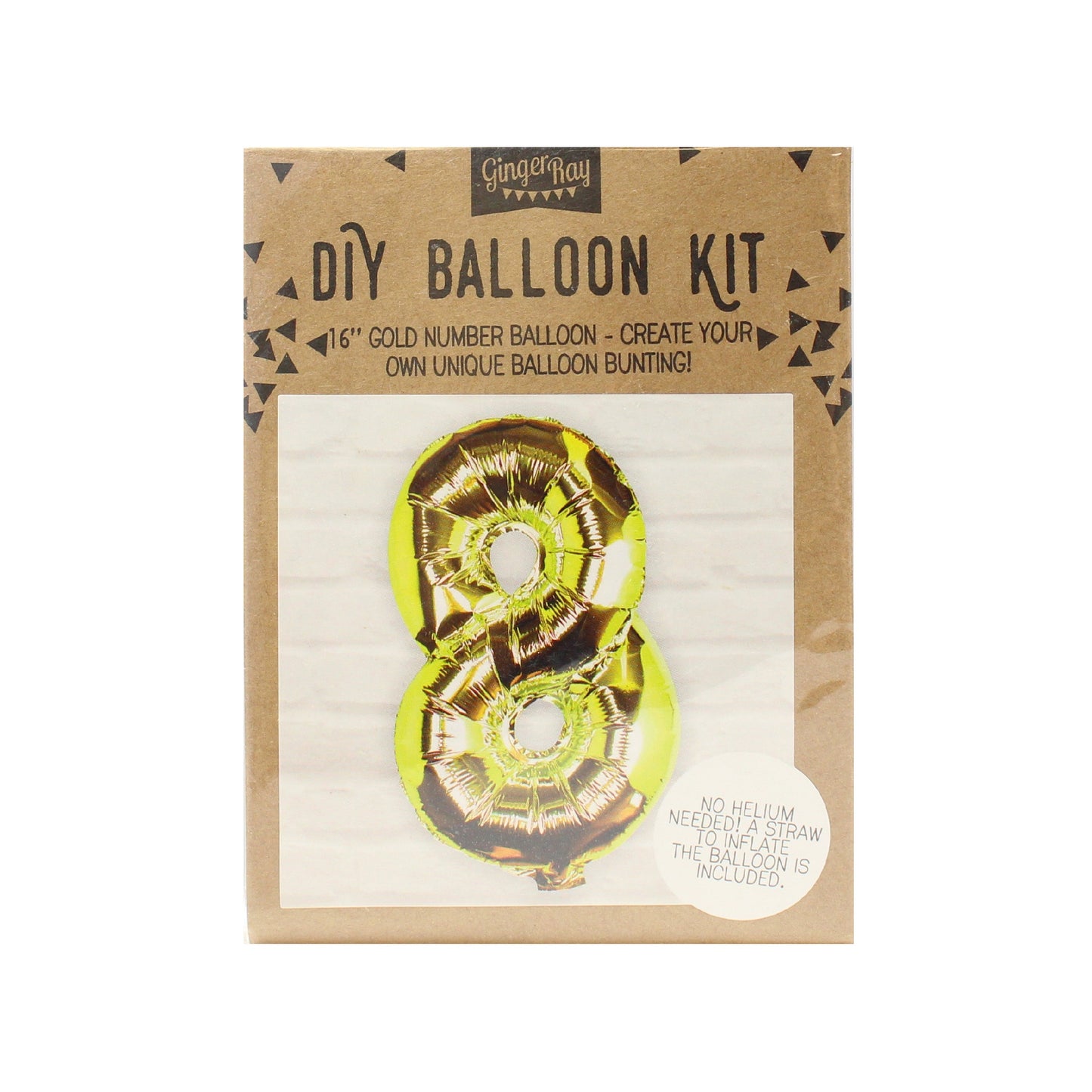 Gold Foil Number Balloon- 5 Inner Pack