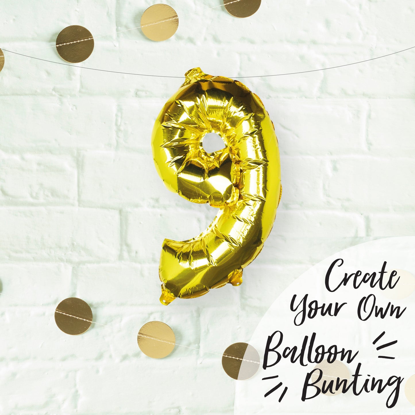 Gold Foil Number Balloon- 5 Inner Pack