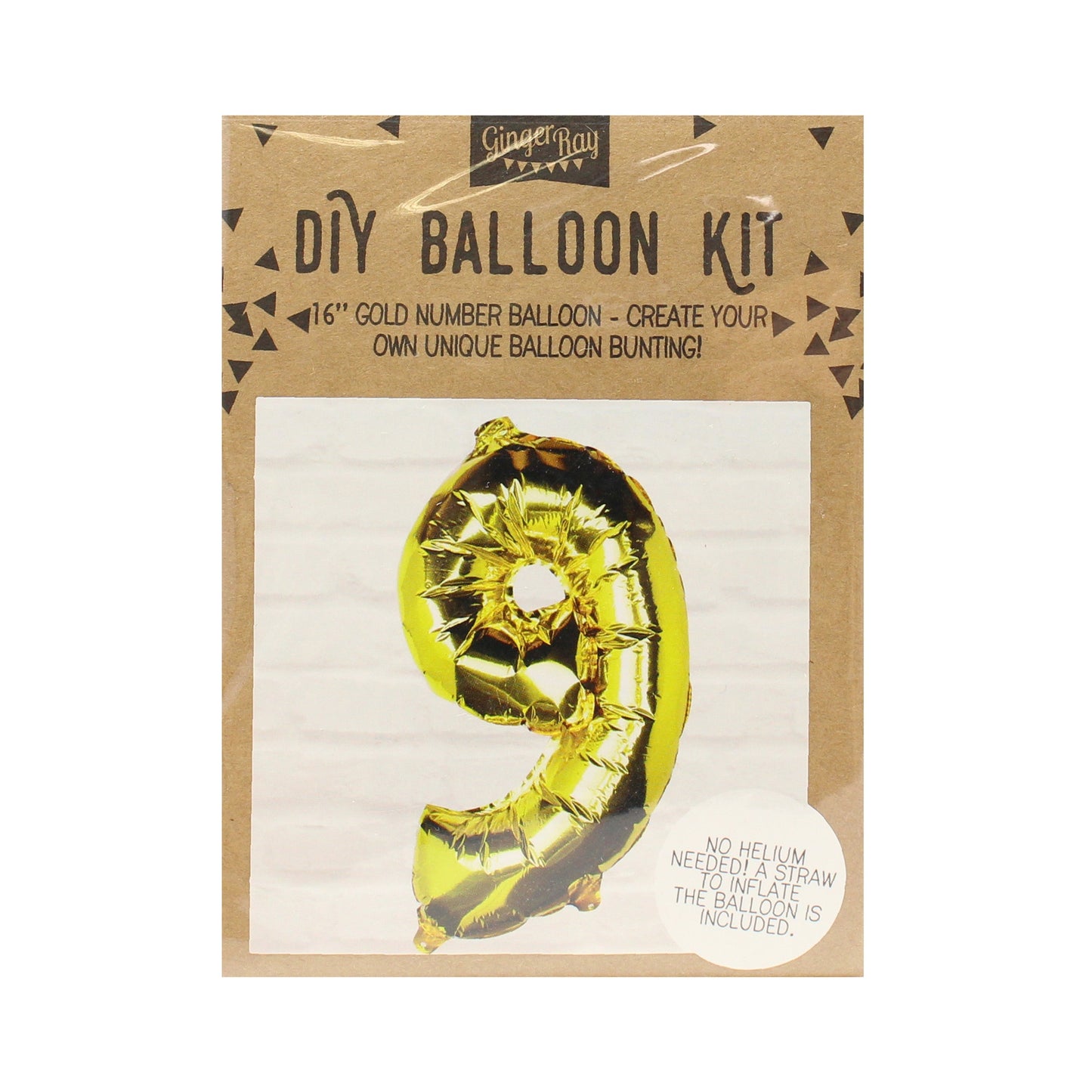Gold Foil Number Balloon- 5 Inner Pack
