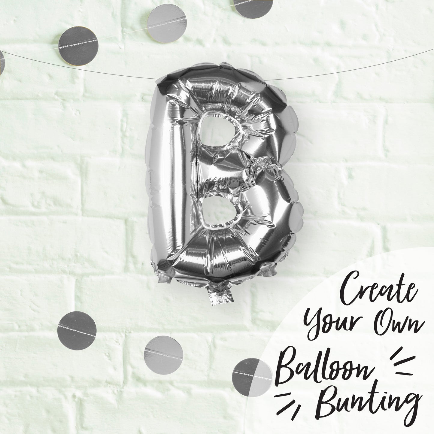 Silver Foil Letter Balloons- 5 Inner Pack
