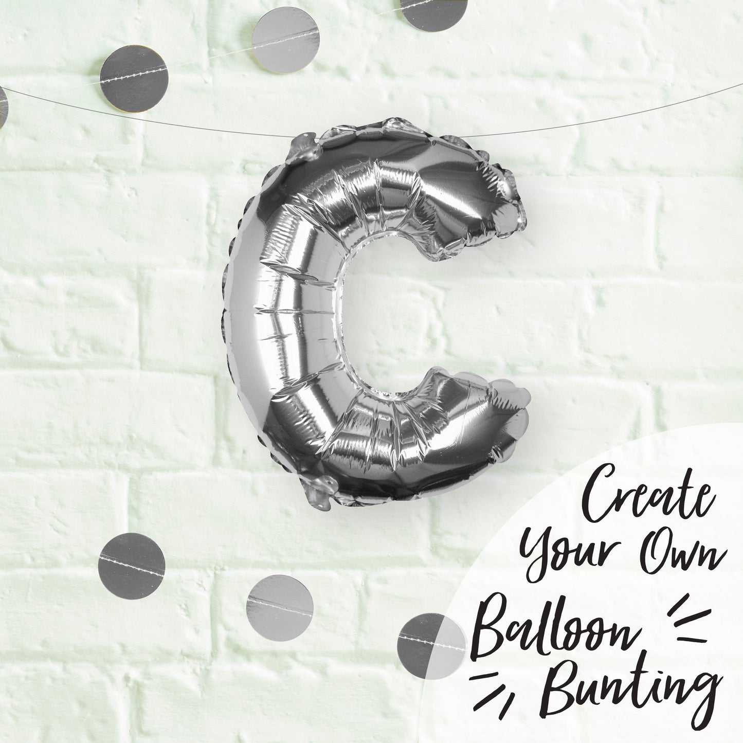 Silver Foil Letter Balloons- 5 Inner Pack