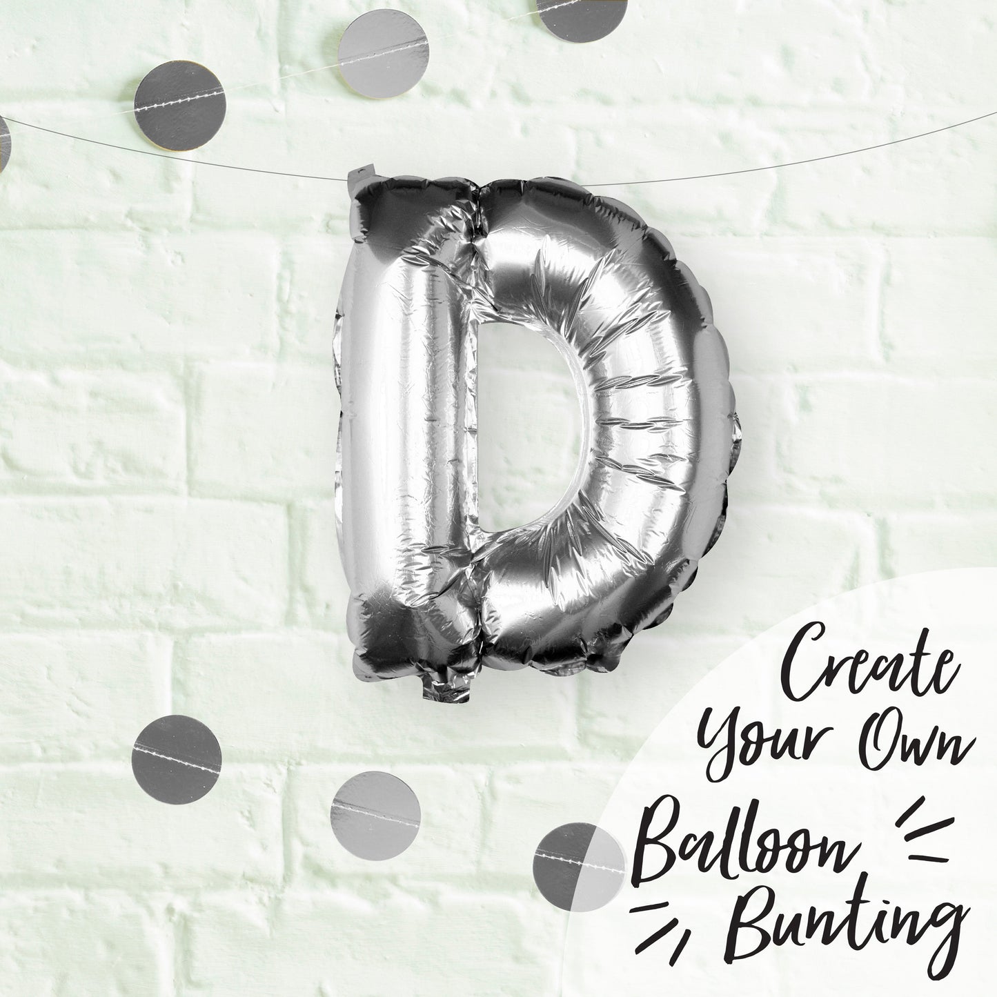 Silver Foil Letter Balloons- 5 Inner Pack