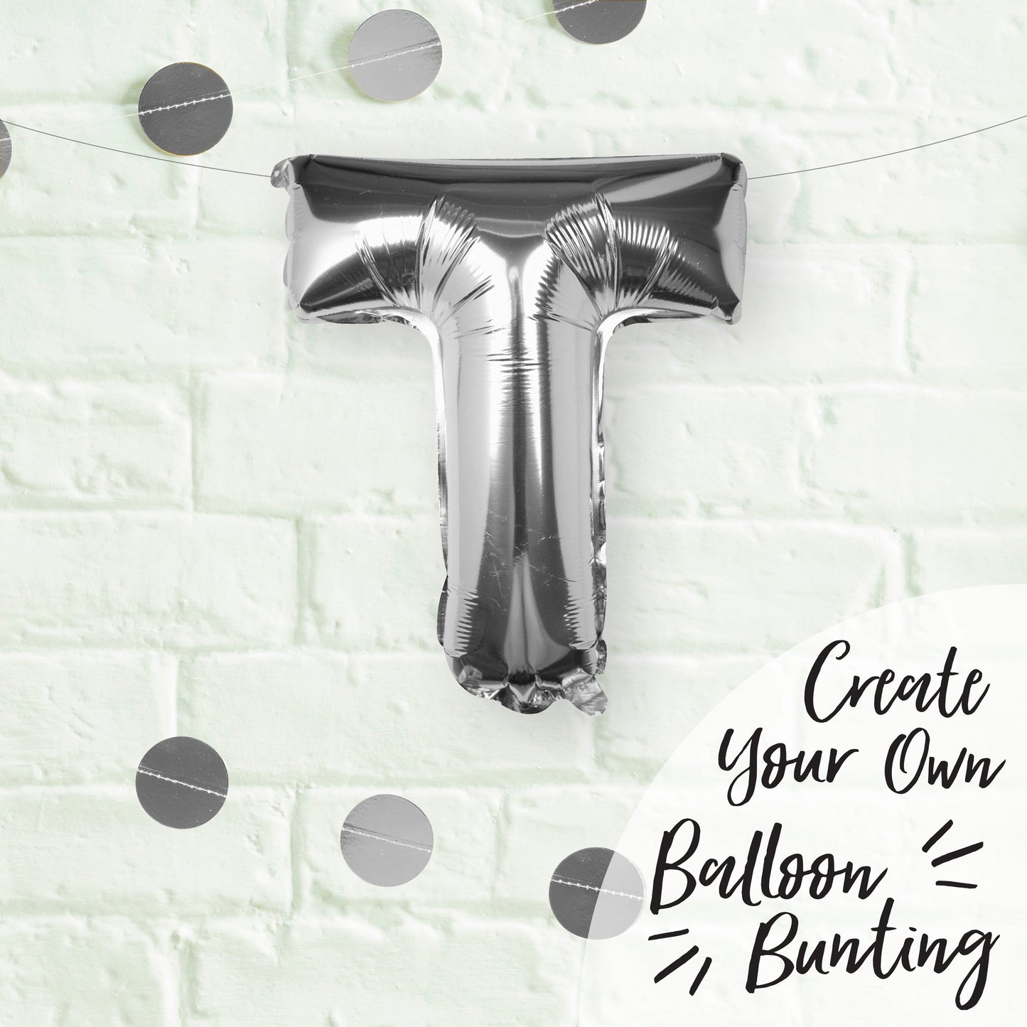 Silver Foil Letter Balloons- 5 Inner Pack