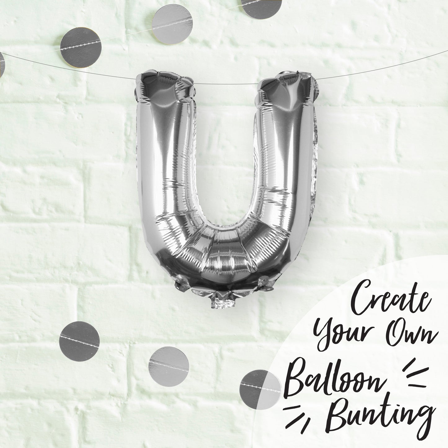 Silver Foil Letter Balloons- 5 Inner Pack