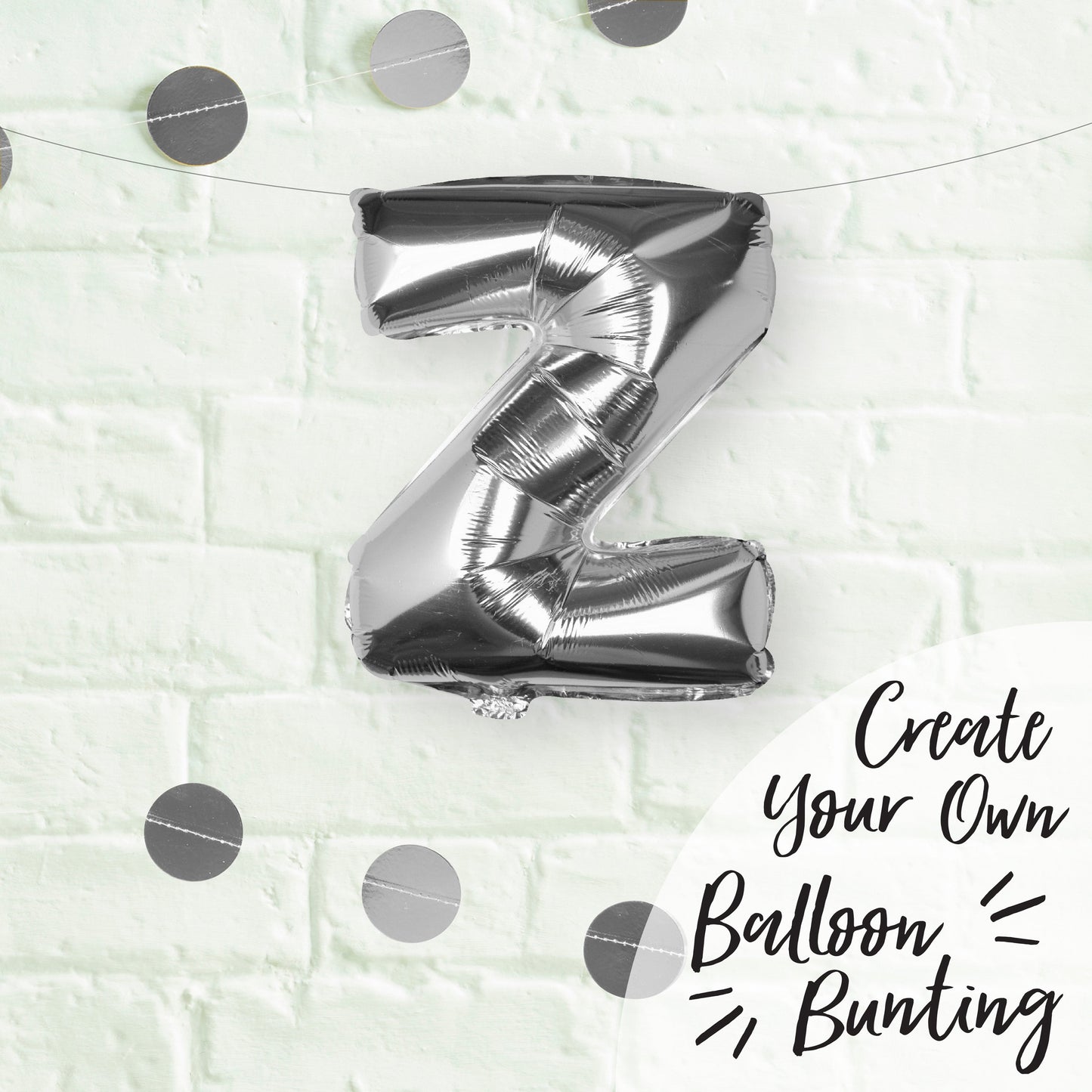 Silver Foil Letter Balloons- 5 Inner Pack