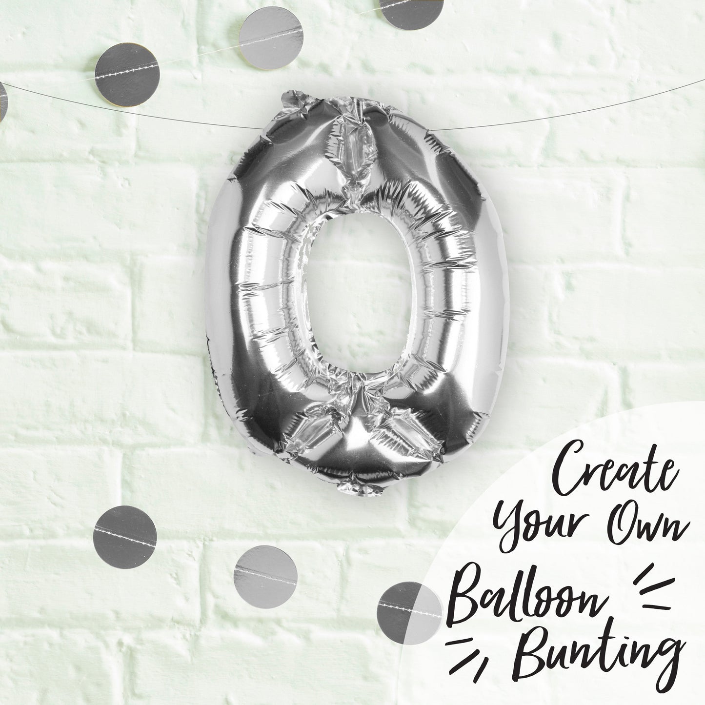 Silver Foil Number Balloon- 5 Inner Pack
