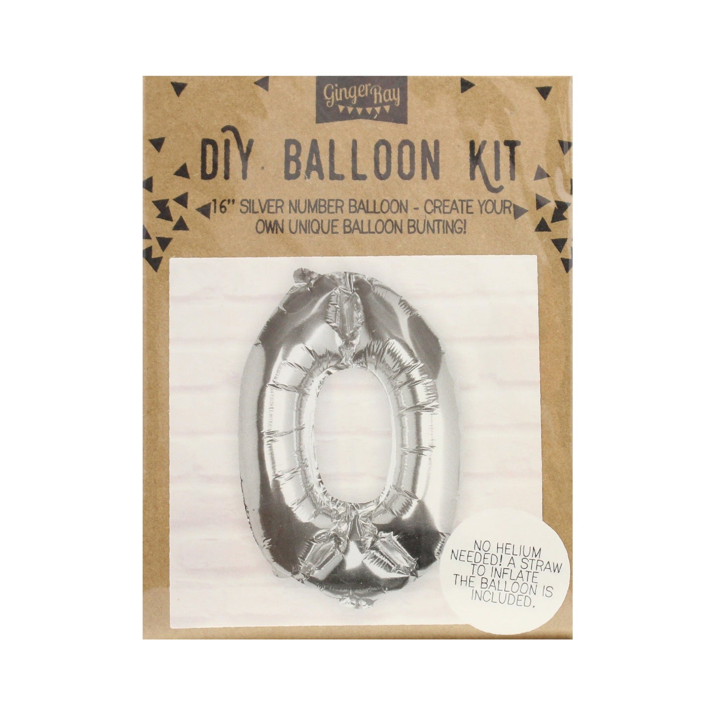 Silver Foil Number Balloon- 5 Inner Pack